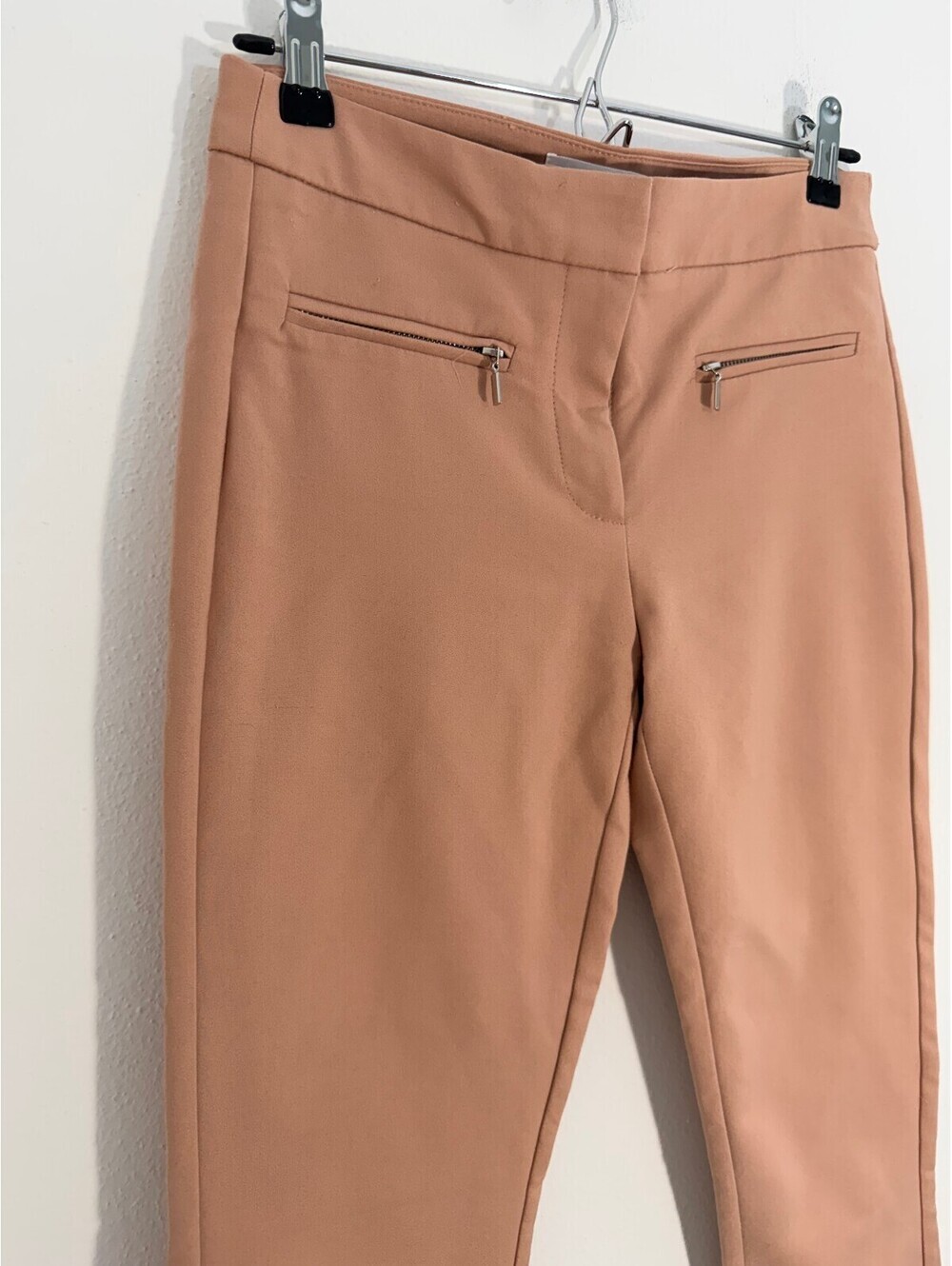 Mango Women’s Size 4 Brown Slim Ankle Pants Zip Pockets Stretch Trousers - Picture 9 of 9